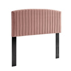 Modway Alessi Performance Velvet Queen Platform Bed - Black Wood Legs