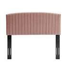Modway Alessi Performance Velvet Queen Platform Bed - Black Wood Legs