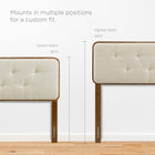 Modway Collins Tufted Fabric and Wood Queen Headboard