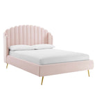 Modway Lana Performance Velvet Queen Wingback Platform Bed  