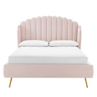 Modway Lana Performance Velvet Queen Wingback Platform Bed