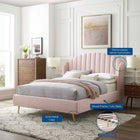 Modway Lana Performance Velvet Queen Wingback Platform Bed