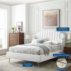 Modway Lana Performance Velvet Queen Wingback Platform Bed
