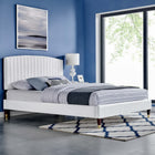 Modway Alessi Performance Velvet Queen Platform Bed - Wood & Gold Legs