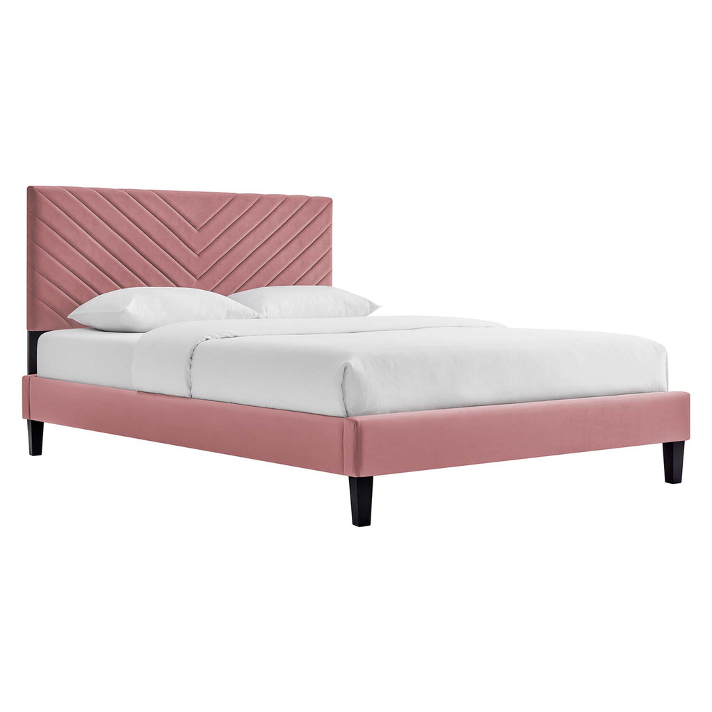 Modway Roxanne Performance Velvet Queen Platform Bed  