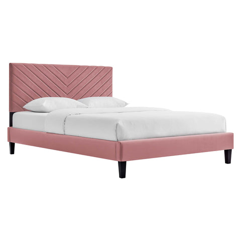 Modway Roxanne Performance Velvet Queen Platform Bed  