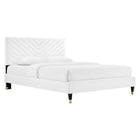 Modway Roxanne Performance Velvet Queen Platform Bed - Wood & Gold Legs