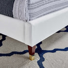 Modway Roxanne Performance Velvet Queen Platform Bed - Wood & Gold Legs