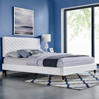 Modway Roxanne Performance Velvet Queen Platform Bed - Wood & Gold Legs