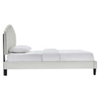 Modway Daisy Performance Velvet Queen Platform Bed - Black Wood Legs