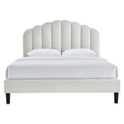 Modway Daisy Performance Velvet Queen Platform Bed - Black Wood Legs