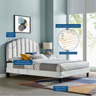 Modway Daisy Performance Velvet Queen Platform Bed - Black Wood Legs