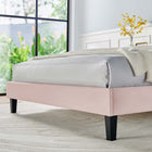 Modway Daisy Performance Velvet Queen Platform Bed - Black Wood Legs