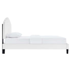 Modway Daisy Performance Velvet Queen Platform Bed - Black Wood Legs
