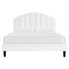 Modway Daisy Performance Velvet Queen Platform Bed - Black Wood Legs