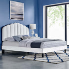 Modway Daisy Performance Velvet Queen Platform Bed - Black Wood Legs