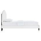 Modway Daisy Performance Velvet Queen Platform Bed - Black Wood Legs