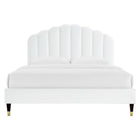 Modway Daisy Performance Velvet Queen Platform Bed - Black Wood Legs
