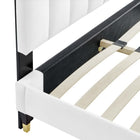 Modway Daisy Performance Velvet Queen Platform Bed - Black Wood Legs