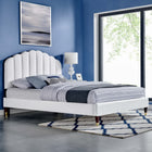 Modway Daisy Performance Velvet Queen Platform Bed - Black Wood Legs