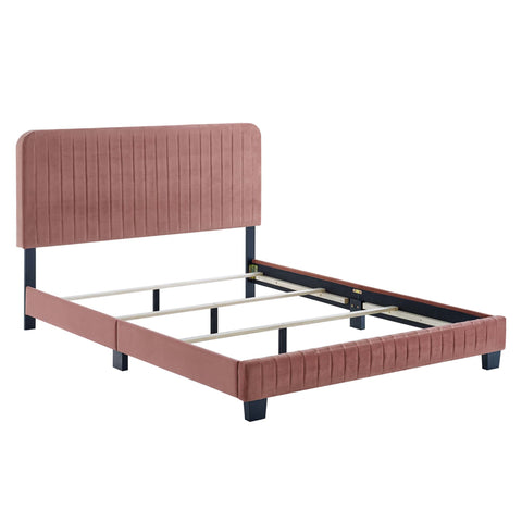 Modway Celine Channel Tufted Performance Velvet Twin Bed  