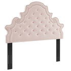 Modway Gwyneth Tufted Performance Velvet Queen Platform Bed - Gold Metal Legs