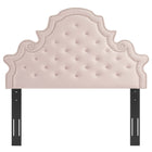 Modway Gwyneth Tufted Performance Velvet Queen Platform Bed - Gold Metal Legs