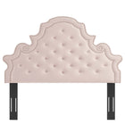 Modway Gwyneth Tufted Performance Velvet Queen Platform Bed - Gold Metal Legs