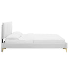 Modway Peyton Performance Velvet Queen Platform Bed - Gold Metal Legs