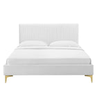 Modway Peyton Performance Velvet Queen Platform Bed - Gold Metal Legs