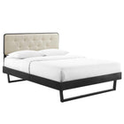 Modway Bridgette Wood Full Platform Bed With Angular Frame  