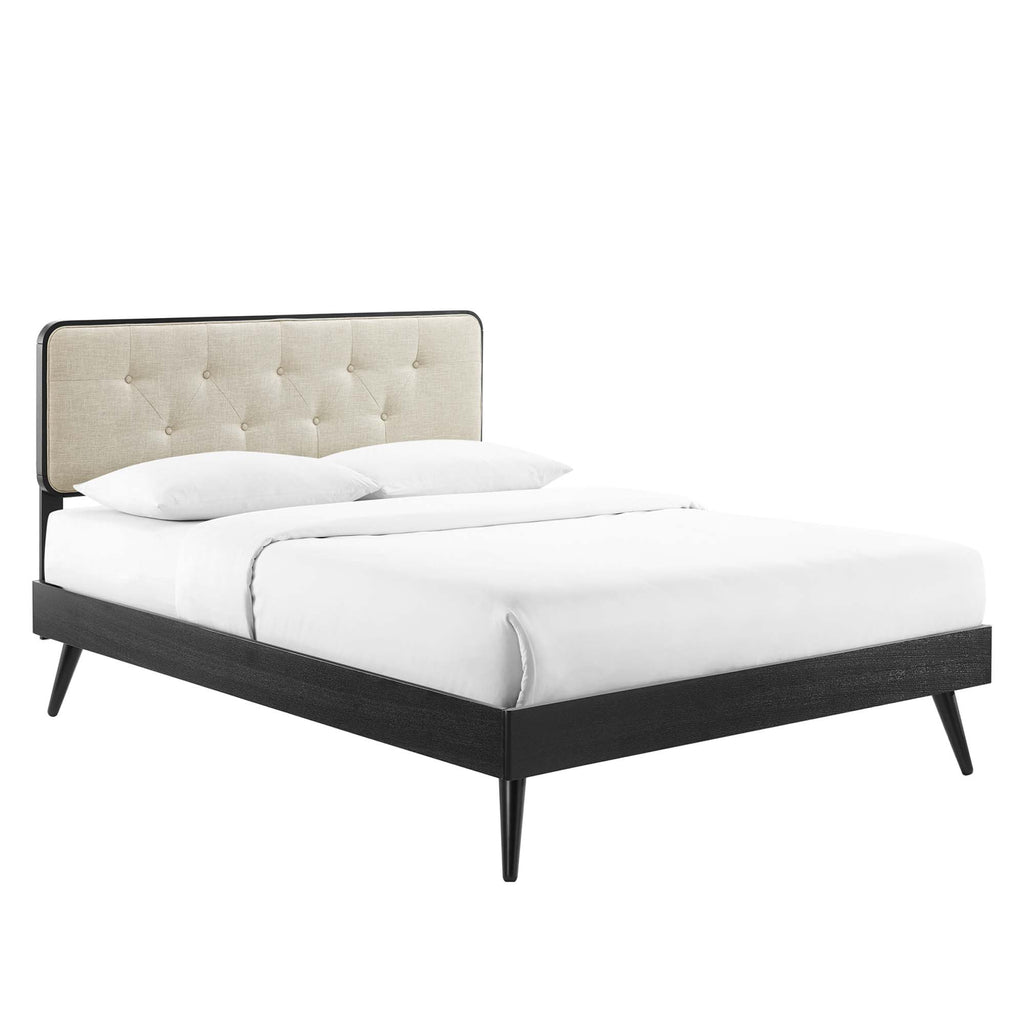 Modway Bridgette Wood Full Platform Bed With Splayed Legs  