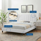 Modway Sienna Performance Velvet Queen Platform Bed - Wood & Gold Legs