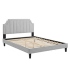Modway Sienna Performance Velvet Queen Platform Bed - Black Wood Legs