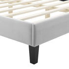 Modway Sienna Performance Velvet Queen Platform Bed - Black Wood Legs