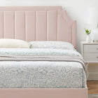 Modway Sienna Performance Velvet Queen Platform Bed - Black Wood Legs