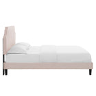 Modway Sienna Performance Velvet Queen Platform Bed - Black Wood Legs