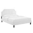 Modway Sienna Performance Velvet Queen Platform Bed - Black Wood Legs