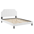 Modway Sienna Performance Velvet Queen Platform Bed - Black Wood Legs