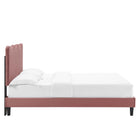 Modway Current Performance Velvet Twin Platform Bed - Black Wood Legs