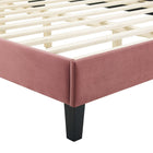 Modway Current Performance Velvet Twin Platform Bed - Black Wood Legs