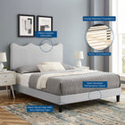 Modway Current Performance Velvet Twin Platform Bed - Black Wood Legs
