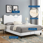 Modway Current Performance Velvet Twin Platform Bed - Black Wood Legs