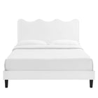 Modway Current Performance Velvet Twin Platform Bed - Black Wood Legs