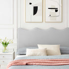 Modway Current Performance Velvet Full Platform Bed - Gold Metal Legs