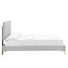 Modway Current Performance Velvet Full Platform Bed - Gold Metal Legs