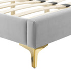Modway Current Performance Velvet Full Platform Bed - Gold Metal Legs