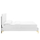 Modway Current Performance Velvet Full Platform Bed - Gold Metal Legs