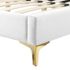 Modway Current Performance Velvet Full Platform Bed - Gold Metal Legs