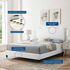 Modway Current Performance Velvet Full Platform Bed - Wood & Gold Legs